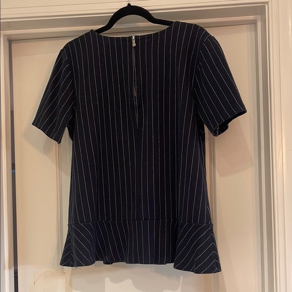 Banana Republic Blue and White Peplum Blouse - Picture 3 of 3